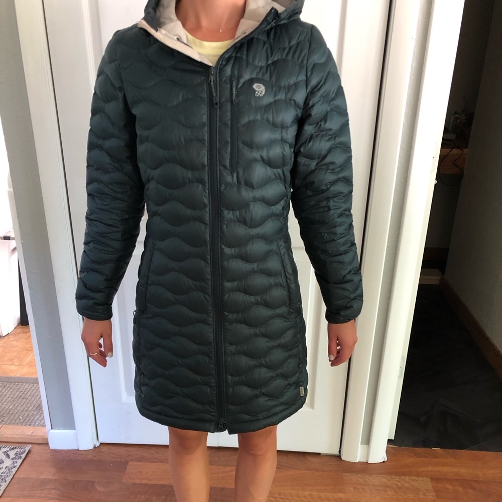 Teal down coat